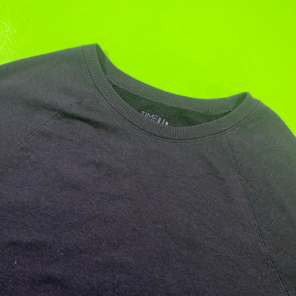 Time and‎ Tru Kids Black Raglan Crewneck Sweatshirt Size S 4-6 TTL38282